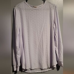 White Boxy Long Sleeve Blouse